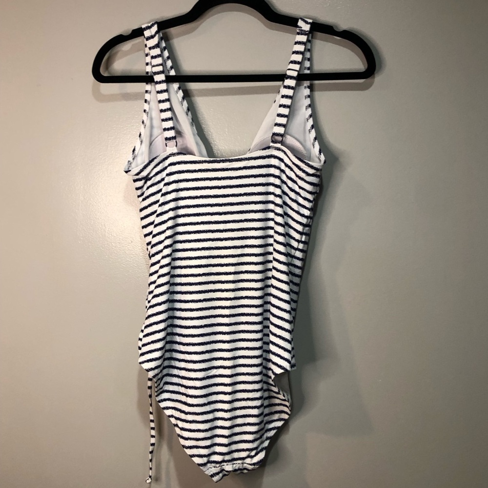Nip Tick Swim Navy And White Striped Swimsuit Dou… - image 4